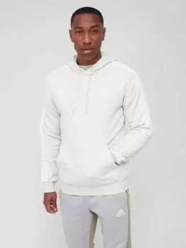 adidas 3 Stripe Fleece Hoodie - White Size XS Men