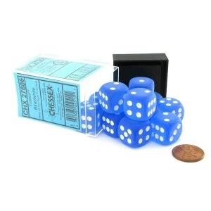 Chessex 16mm D6 Dice Block: Frosted Blue/white