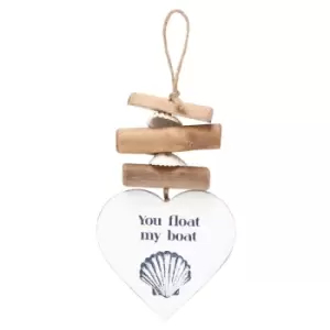 You Float My Boat Driftwood and MDF Hanging Heart Sign