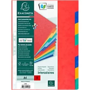 Exacompta Dividers A4, 225gsm, 8 Part, Plain, Pack of 25