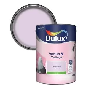 Dulux Walls & Ceilings Pretty Pink Silk Emulsion Paint 5L