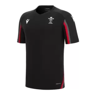 Macron Wales 22/23 Training T-Shirt Mens - Black
