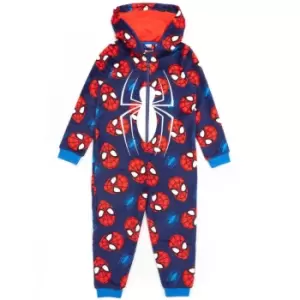 Spider-Man Childrens/Kids All-in-One Nightwear (3-4 Years) (Blue/Red/White)