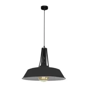 Larissa Lighting - Larissa Serres Dome Ceiling Pendant Light 1x E27 Max 40W Black