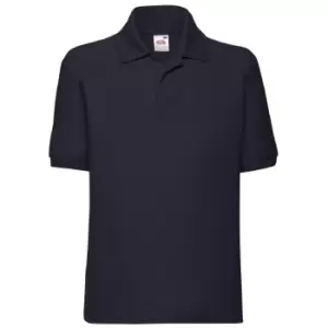 Fruit Of The Loom Childrens/Kids Unisex 65/35 Pique Polo Shirt (Pack of 2) (9-11) (Deep Navy)