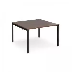 Adapt square boardroom table 1200mm x 1200mm - Black frame and walnut