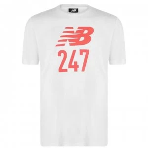 New Balance 24/7 Short Sleeve Sport T Shirt Mens - White
