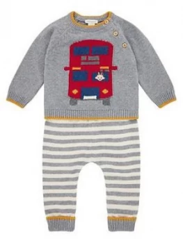 Monsoon Baby Boys Bus Knitted Set - Grey, Size 12-18 Months