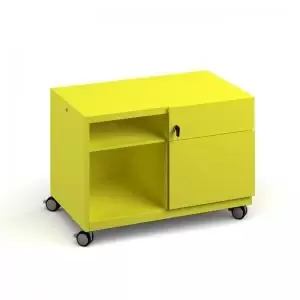 Bisley steel caddy right hand storage unit 800mm - yellow