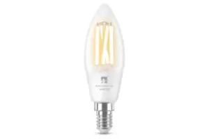 4lite Wiz Connected C35 Candle Filament Clear LED Smart Bulb WiFi Bluetooth - E14 Small Screw Fitting