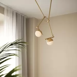 Contina Indoor Living Dining Bedroom Metal Wall Light in Brass (Diam) 12.5cm