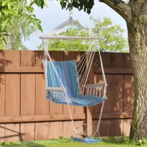 Alfresco Garden Hammock Chair Swing with Footrest, Blue
