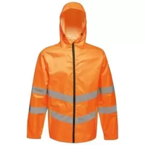 Professional HIVISPRO Packable Jacket Waterproof mens in Orange - Sizes UK S,UK M,UK L,UK XL,UK XXL,UK 3XL