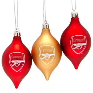 Arsenal Fc - Vintage Christmas Bauble (Pack of 3) (One Size) (Red/Gold) - Red/Gold