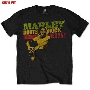 Bob Marley - Roots, Rock, Reggae Kids 7 - 8 Years T-Shirt - Black