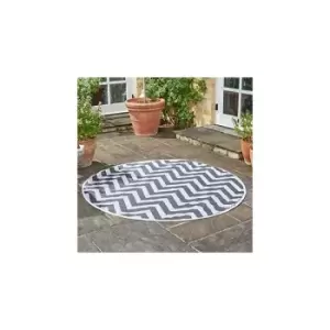Marco Paul Round Alfresco Rug Mat Indoor Outdoor 180cm Water Resistant Hand-Tufted Patterned Home Garden Rug for Patio, Terrace, Hall, Kitchen,