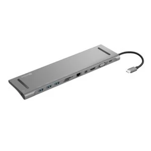 Sandberg (136-23) USB-C All-in-One Docking Station - USB-C, 3 x USB-A, HDMI, Mini DisplayPort, VGA, 1 x RJ45, 1 x Audio, Micro...