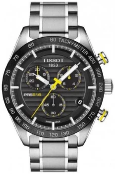 Tissot Mens PRS 516 Chronograph Black Dial Stainless Steel Watch