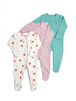 Mamas & Papas Cherries Sleepsuits 3 Pack Baby Girls