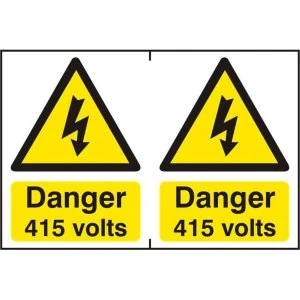 ASEC Danger 415 Volts 200mm x 300mm PVC Self Adhesive Sign