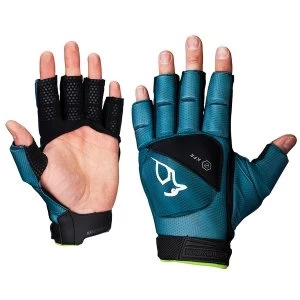 Kookaburra Xenon Plus 3/4 Finger Hand Guard Turquoise/Black XSmall LH