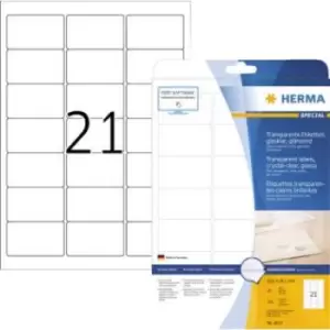 Herma 8017 Labels (A4) 63.5 x 38.1mm Film, glossy Transparent 525 pc(s) Permanent Label film