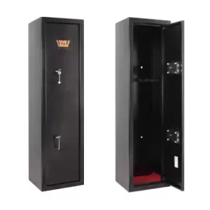 Westwood Luxury 6 Gun Security Lockable Safe Cabinet With Locks, Heavy Duty Steel - Black