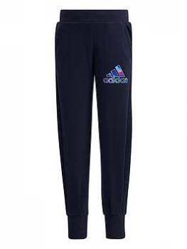 adidas Kids Girls French Terry Knit Pant - Navy, Size 3-4 Years