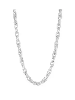 Mood Silver Textured Chain Link Necklace, Silver, Women