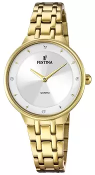 Festina F20601/1 Ladies Gold-Toned W/CZ Set & Steel Watch