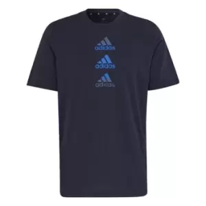 adidas Designed to Move Logo T-Shirt Mens - Blue