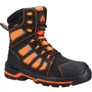 Amblers Safety - Amblers Unisex Adult Radiant Nubuck High Rise Safety Boots (12 uk) (Black/Orange) - Black/Orange