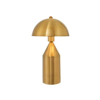 Endon Lighting Nova - Table Lamp Antique Brass Plate & Gloss White 1 Light IP20 - E27