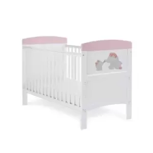 Obaby Grace Inspire Cot Bed Me And Mini Me Elephants - Pink