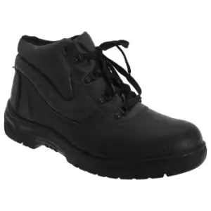Grafters Mens Grain Leather Padded Ankle Safety Toe Cap Boots (37 EUR) (Black)