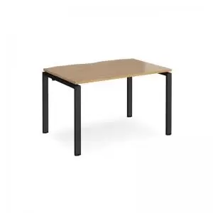 Adapt single desk 1200mm x 800mm - Black frame and oak top