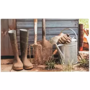 Garden Shed Printed 100% Recycled Rubber Non-Slip Doormat - Printed - Printed - Homescapes