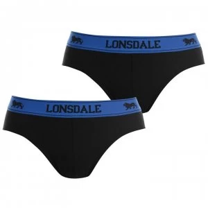 Lonsdale 2Pk Brief Mens - Black/Brt Blue