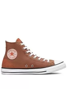 Converse Chuck Taylor All Star Canvas Hi Tops - Brown/Orange/White, Brown/Orange/White, Size 6, Men