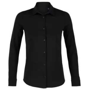 NEOBLU Womens/Ladies Balthazar Jersey Long-Sleeved Shirt (L) (Deep Black)
