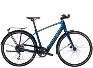 2023 Trek FX+ 2 Hybrid Electric Bike in Satin Mulsanne Blue