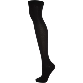 Elle Bamboo 2 pair pack 140 denier over the knee socks - Black