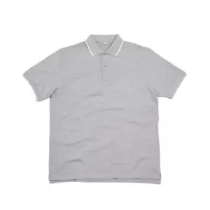 Mantis Mens The Tipped Polo Shirt (S) (Heather Marl/White)