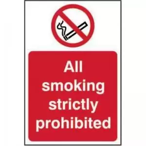 All Smoking Strictly Prohibited&rsquo; Sign; Non Adhesive Rigid
