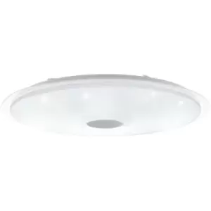 Eglo - Lanciano LED Flush Ceiling Light White, Transparent cct, Remote Control Included