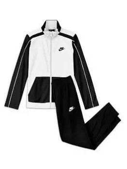 Boys, Nike Older Unisex Nsw Futura Poly Cuff Tracksuit, White/Black, Size L=12-13 Years
