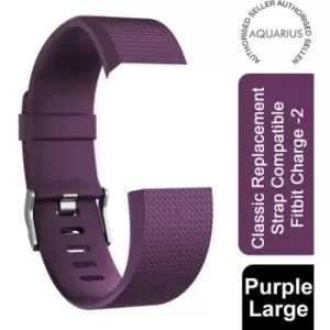 Aquarius Classic Plastic Replacement Strap Band Fitbit Charge-2 Purple, Large