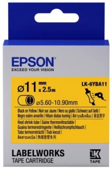 Epson Label Cartridge Heat Shrink Tube (HST) LK-6YBA11 Black/Yellow D1