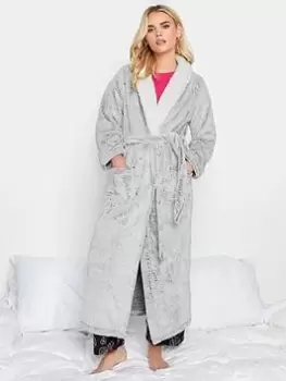 PixieGirl Petite Contrast Wellsoft Maxi Robe, Grey, Size 6-8, Women