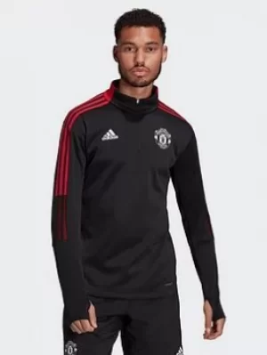 adidas Manchester United Tiro Warm Top, Black Size M Men